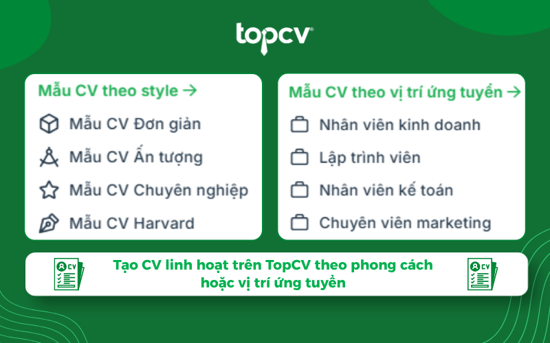 Thiết kế CV theo các phong cách và vị trí ứng tuyển khác nhau